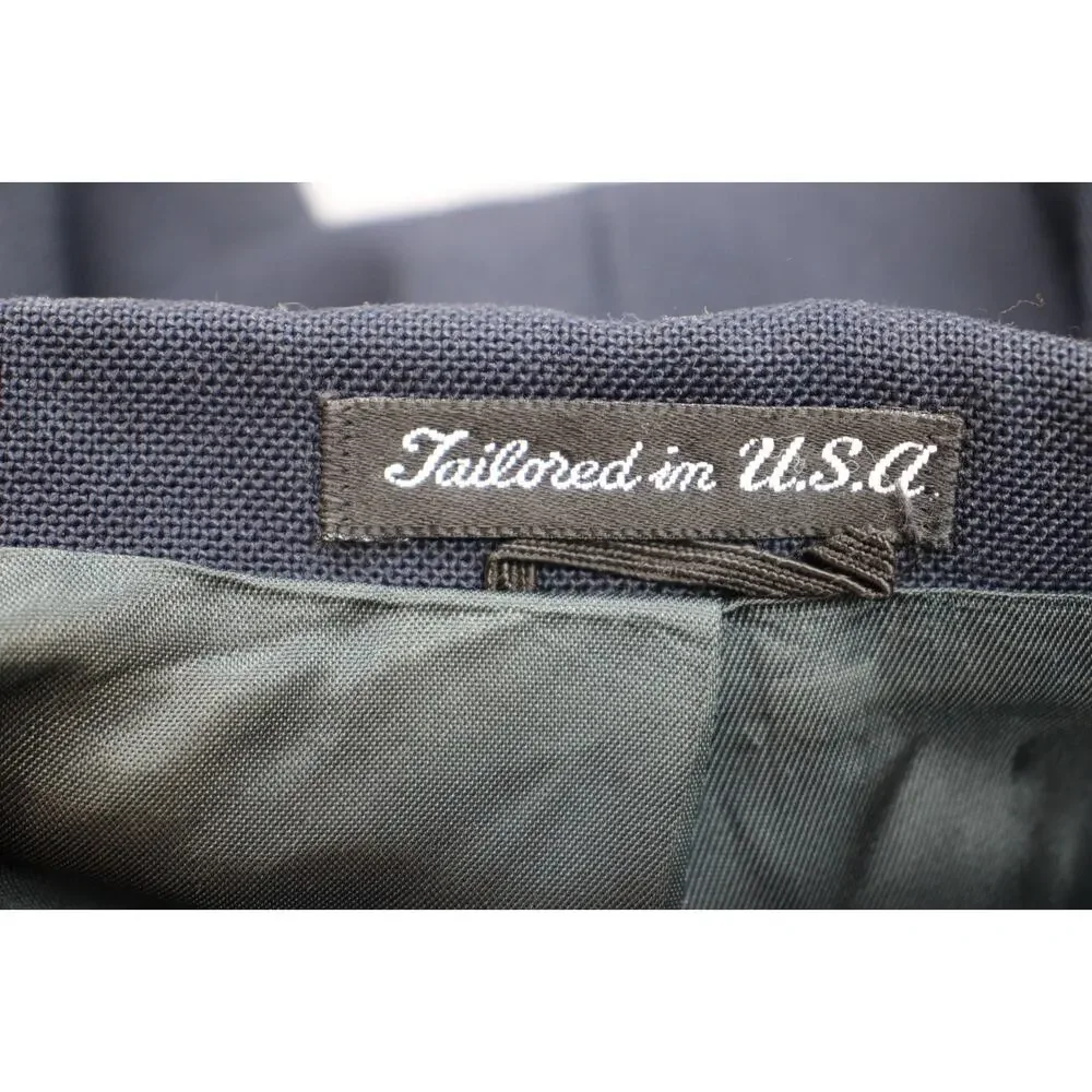 Stafford Blazer Men's Size 42L Navy Blue 2 Button Single Breasted Gold Buttons